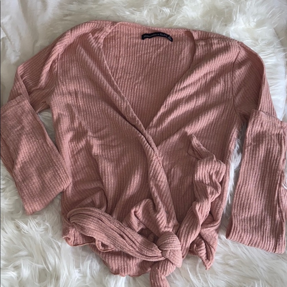 Blush Abercrombie and Fitch Wrap Long Sleeve